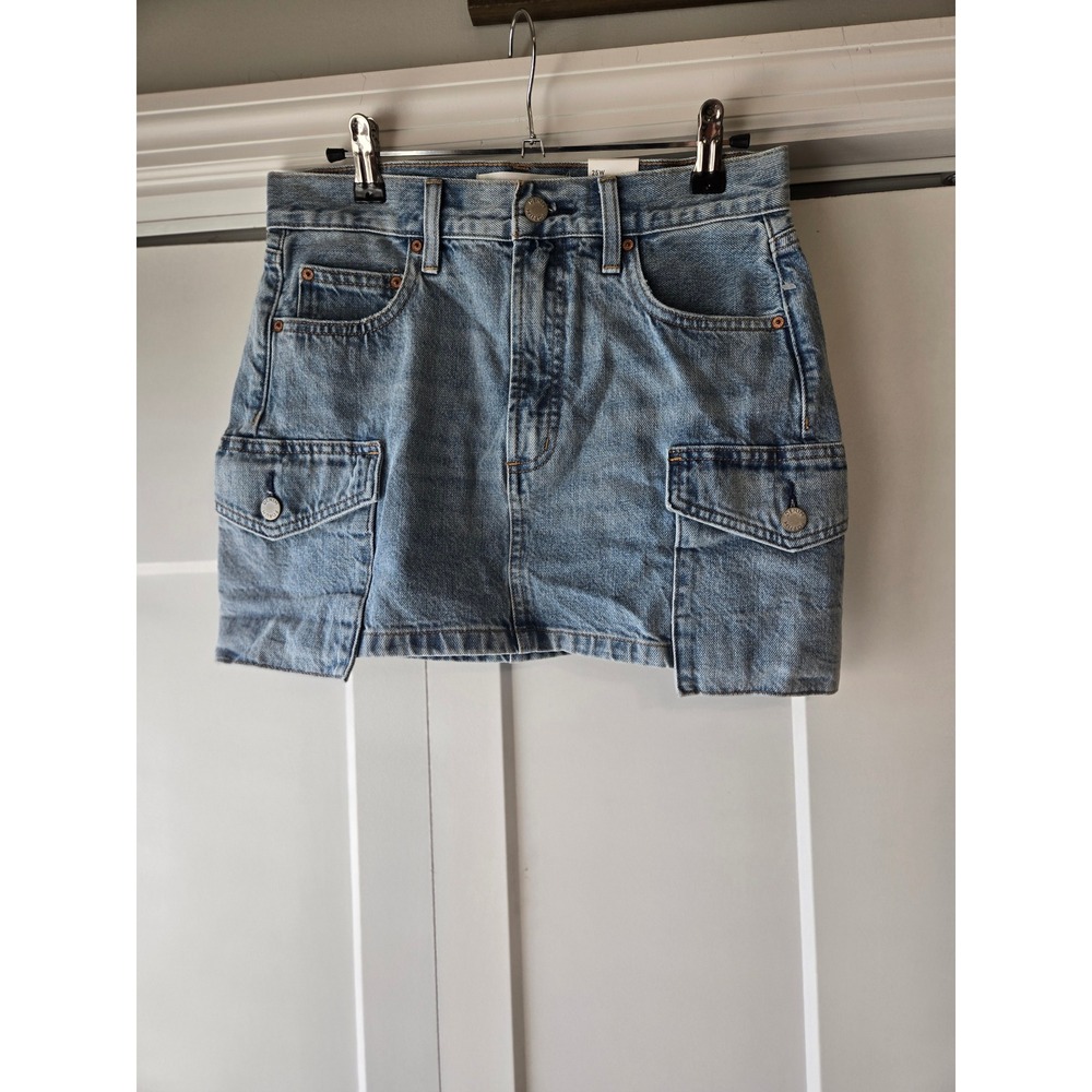 Denim Forum The 90s Mid-Rise Cargo Mini Skirt 7 Yrs Bleu Taboo Size 25 NWT